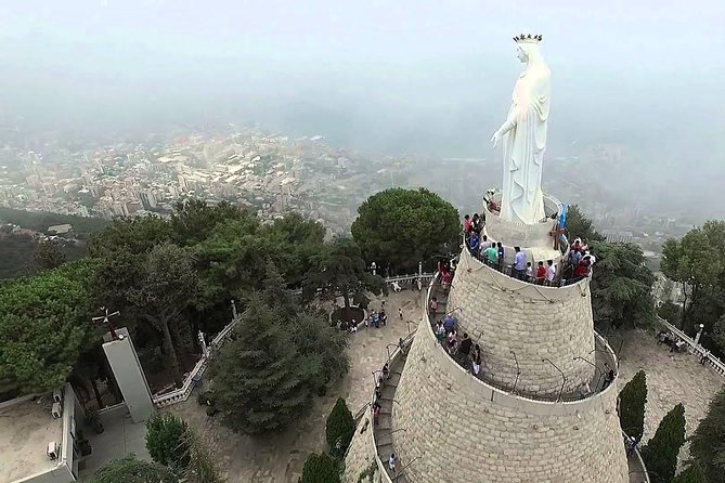 Byblos, Jeita Grotto & Harissa Day Trip -With Lunch (4G on Board) - Harissa’s Our Lady of Lebanon Shrine: Cable Car (Telepherique), Spiral Staircase, Big Views