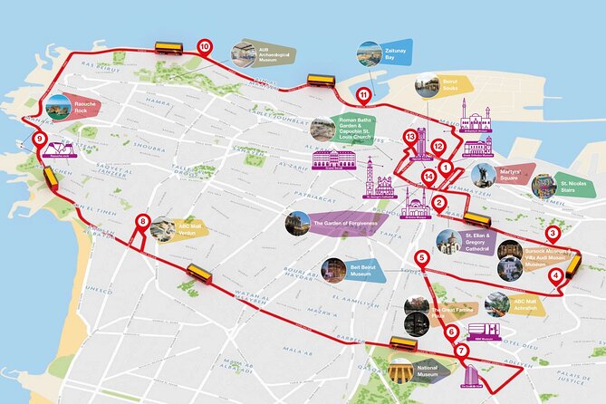 City Sightseeing Beirut Hop-On Hop-Off Bus Tour - Museum stops: National Museum of Beirut vs MIM Mineral Museum