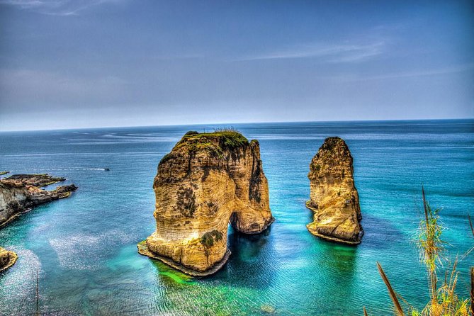 Private Beirut City Tour with Boat Ride at Raouche Rock - Raouche Pigeon Rocks boat ride, close-up sea rock views