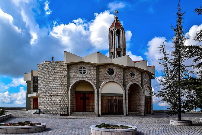 Private Full-Day Tour to Jeita Grotto, Harissa and Saint Charbel from Beirut - Churches and cathedral area near Harissa: small chapel, big architecture